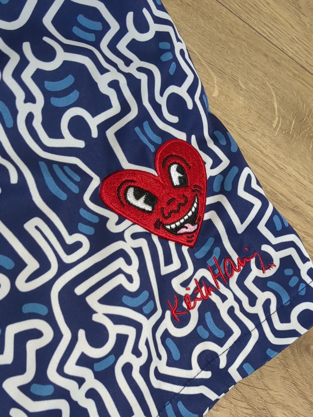 Keith Haring X Palace Shoe Blue White Men's Shorts Pop Art NYC Graffiti Size M - Picture 2 of 15
